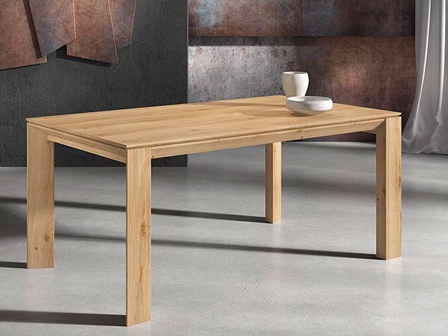 Nico, mesa extensible madera y cristal